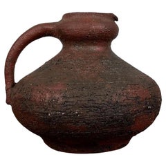 Vintage Brutalist German Studio Pottery Carafe Vase by Gerhard Liebenthron, 1974