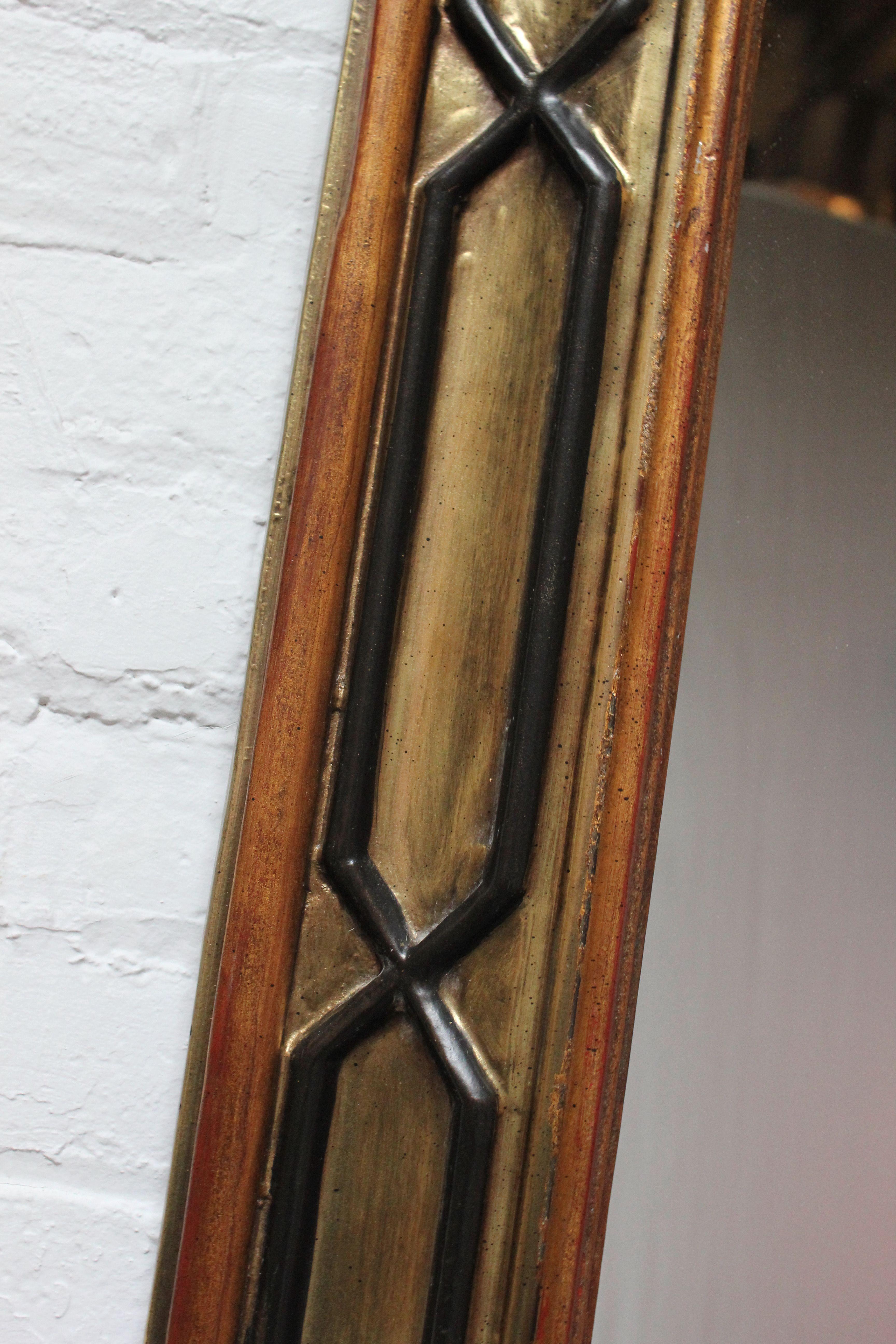 Vintage Brutalist Gilt Wall Mirror 8