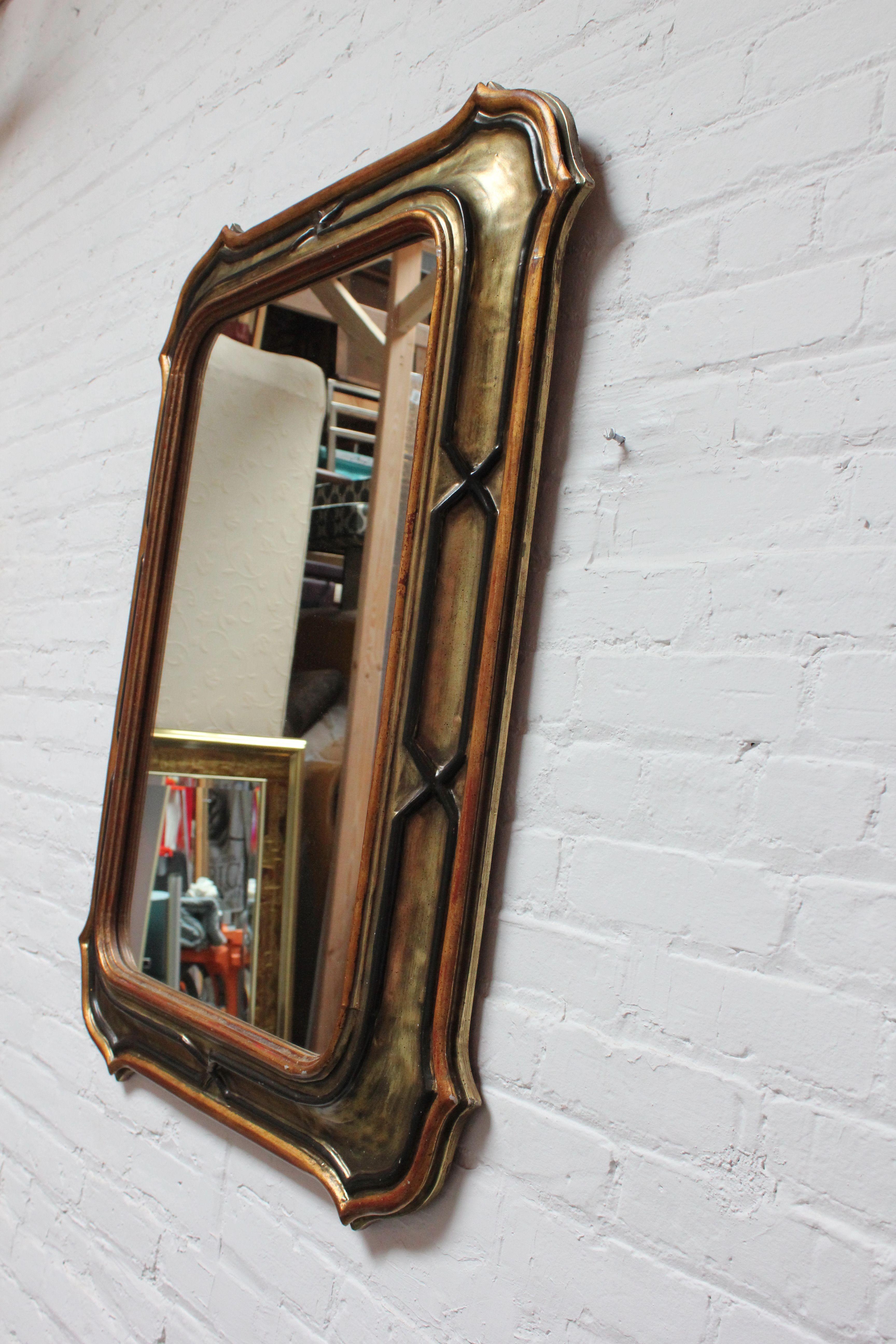 American Vintage Brutalist Gilt Wall Mirror