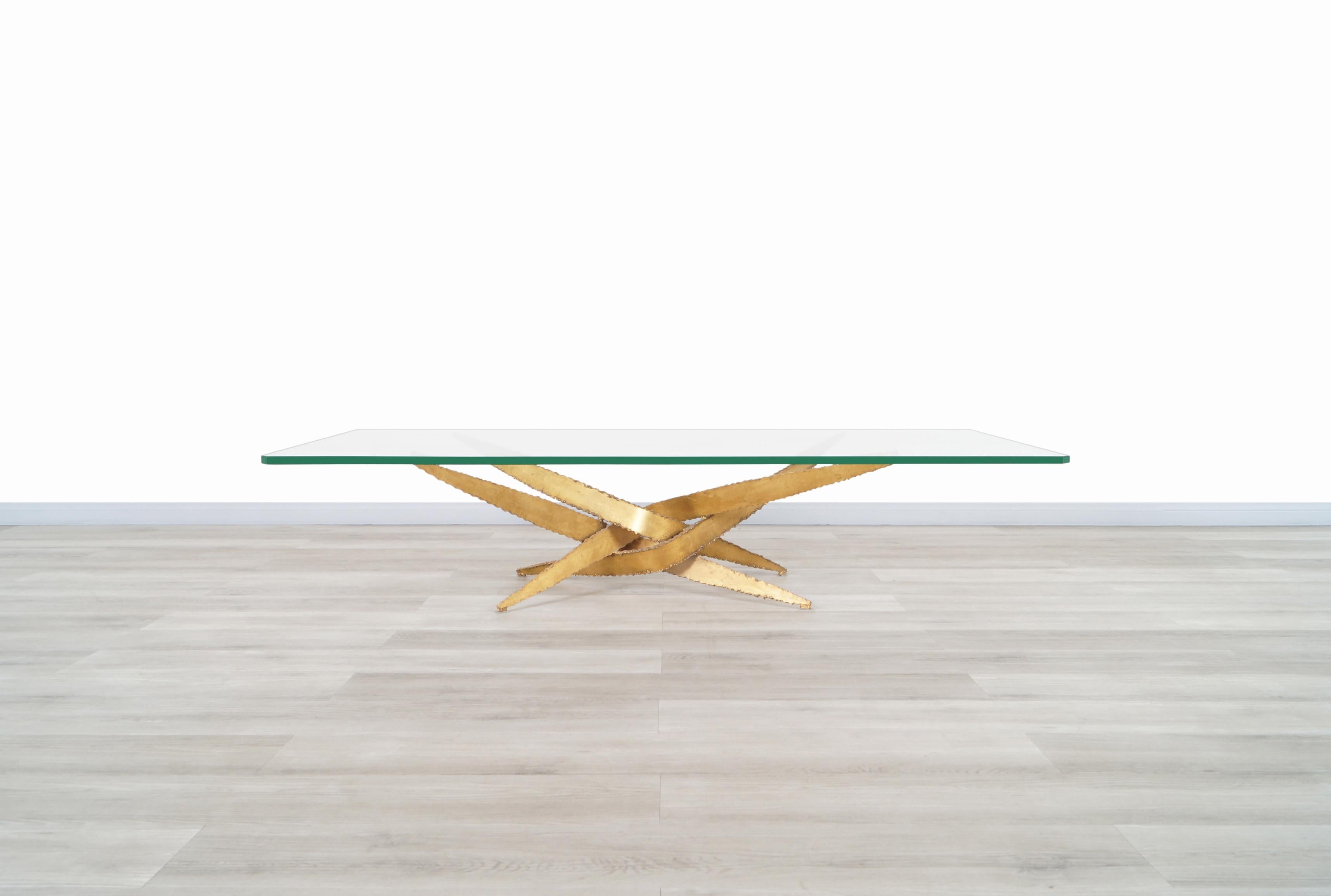 Late 20th Century Vintage Brutalist Glass Coffee Table by Silas Seandel