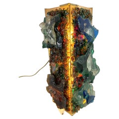 Used Brutalist Glass Wall Lamp, 1960s