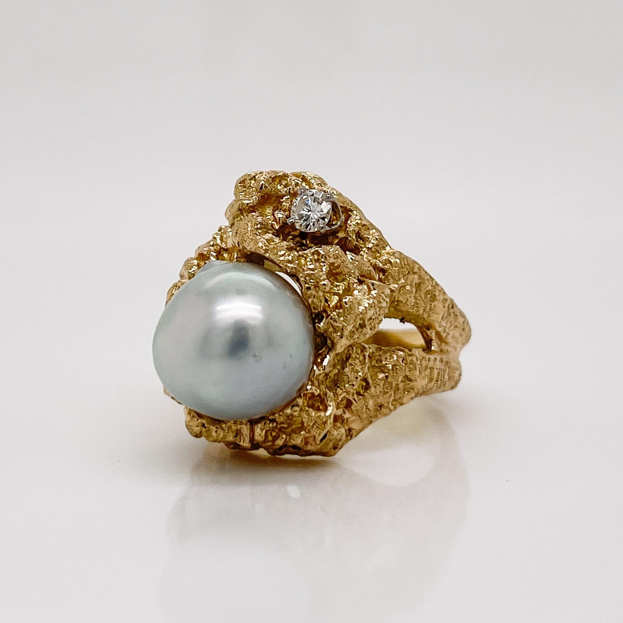 Vintage gold pearl ring hotsell