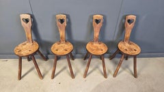 Vintage brutalist heart shaped chairs, 1960s