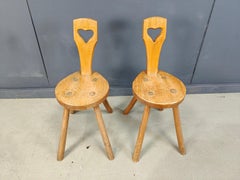 Vintage brutalist heart shaped side chairs, 1960s