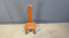 Chaise vintage brutaliste à haut dossier, 1960s