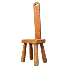 Vintage brutalist high back chair, 1960s