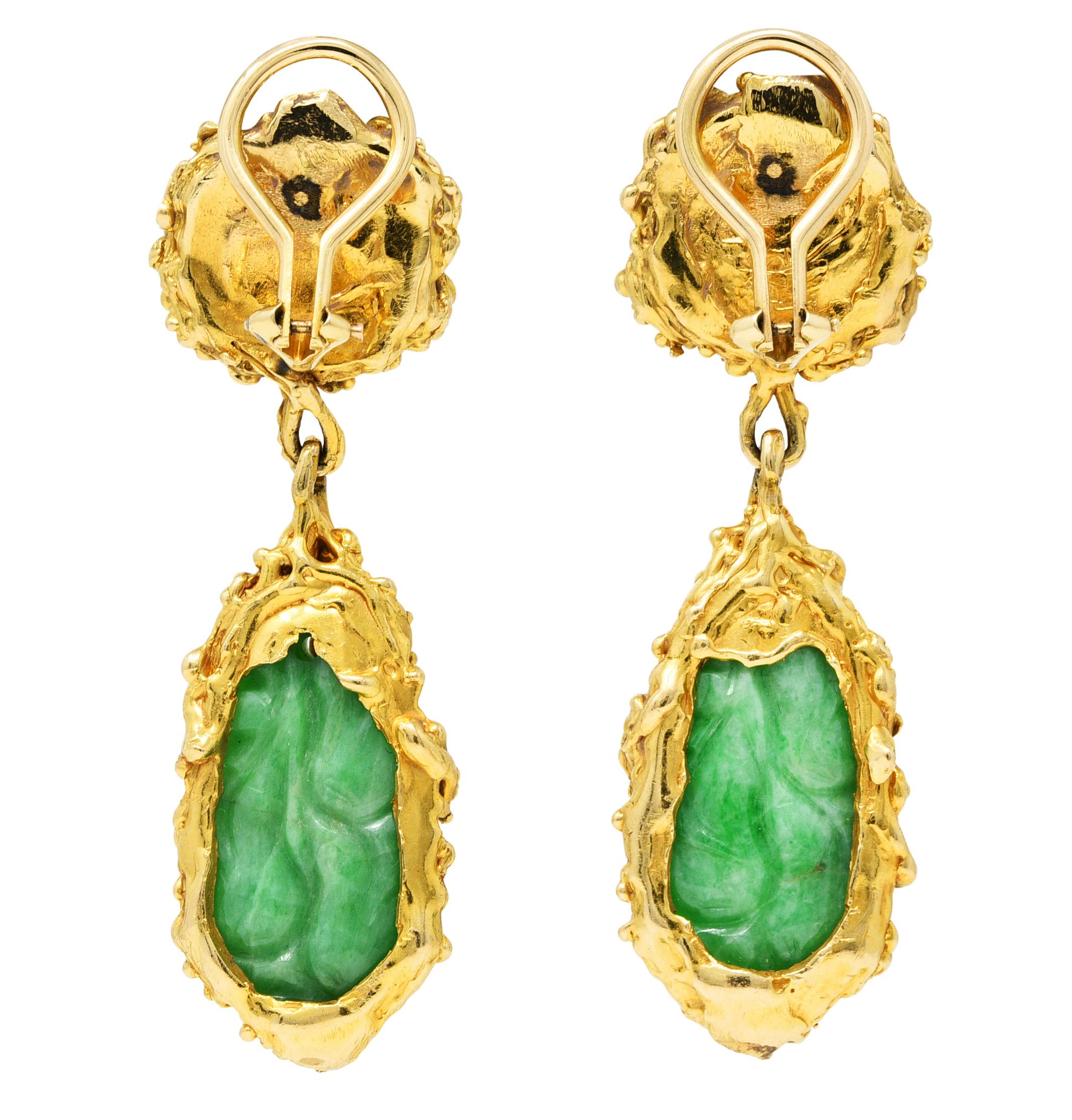 vintage jade drop earrings