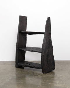 Vintage Brutalist Live Edge Bookcase