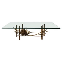 Vintage Brutalist Lotus Coffee Table in the Manner of Silas Seandel