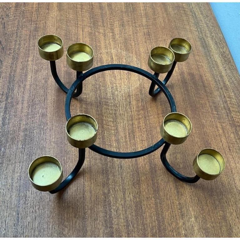 20th Century Vintage Brutalist Metal Candleholder, 1960s For Sale