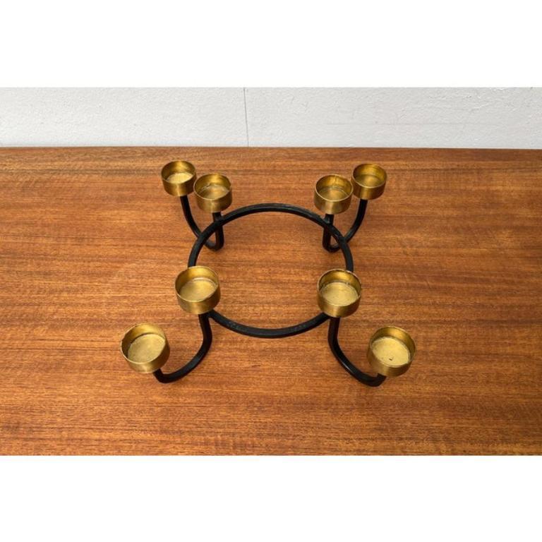 Vintage Brutalist Metal Candleholder, 1960s For Sale 1