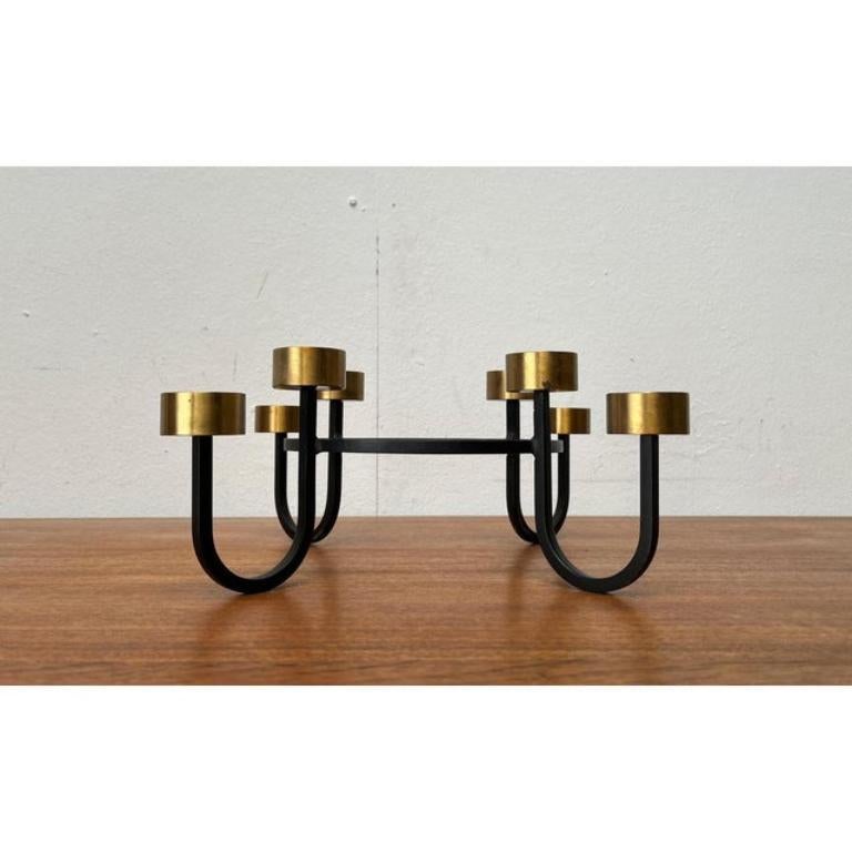 Vintage Brutalist Metal Candleholder, 1960s For Sale 4
