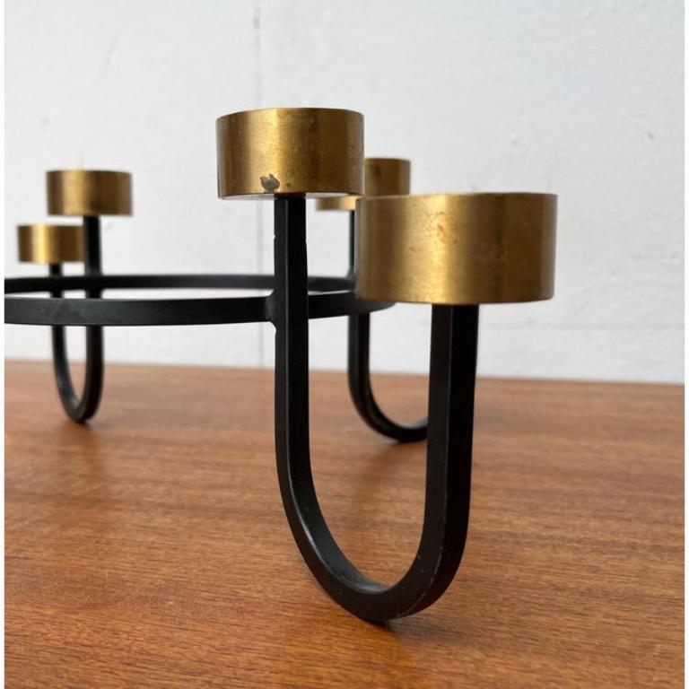 Vintage Brutalist Metal Candleholder, 1960s For Sale 5