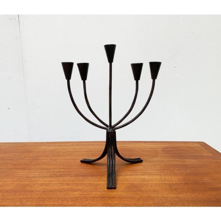 Brutalistischer Metall-Kerzenhalter, 1970er Jahre im Angebot 5
