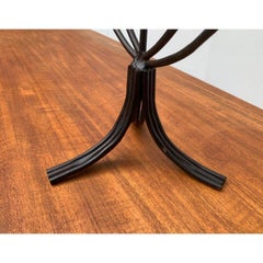 Brutalist Metal Candelabra, Black Finish, Vintage Design, 1970s