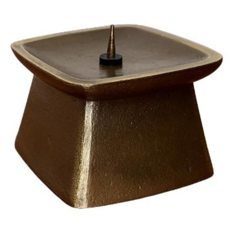 Vintage Brutalist Metal Candleholder, 1970s