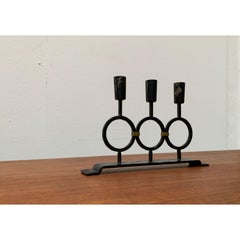 Portacandele brutalista in metallo d'epoca, 20° secolo