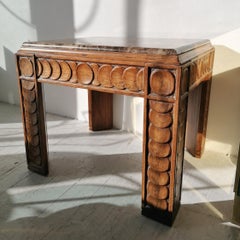 Vintage Brutalist Mid Century Oak & Marble Side/ End Table, C1960s / 70s