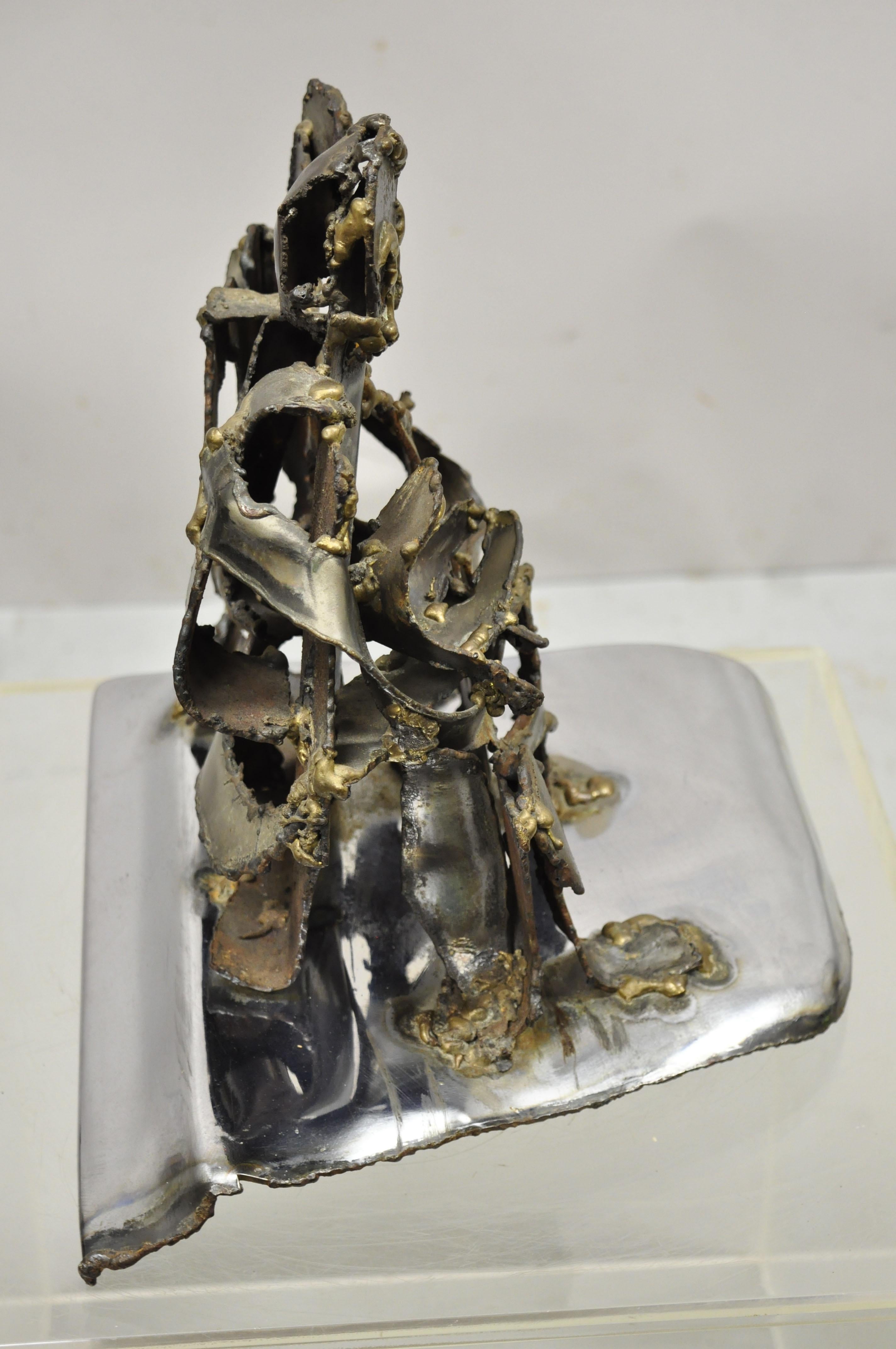 Sculpture de table familiale brutaliste du milieu du siècle en acier et métal signée Hardy en vente 4