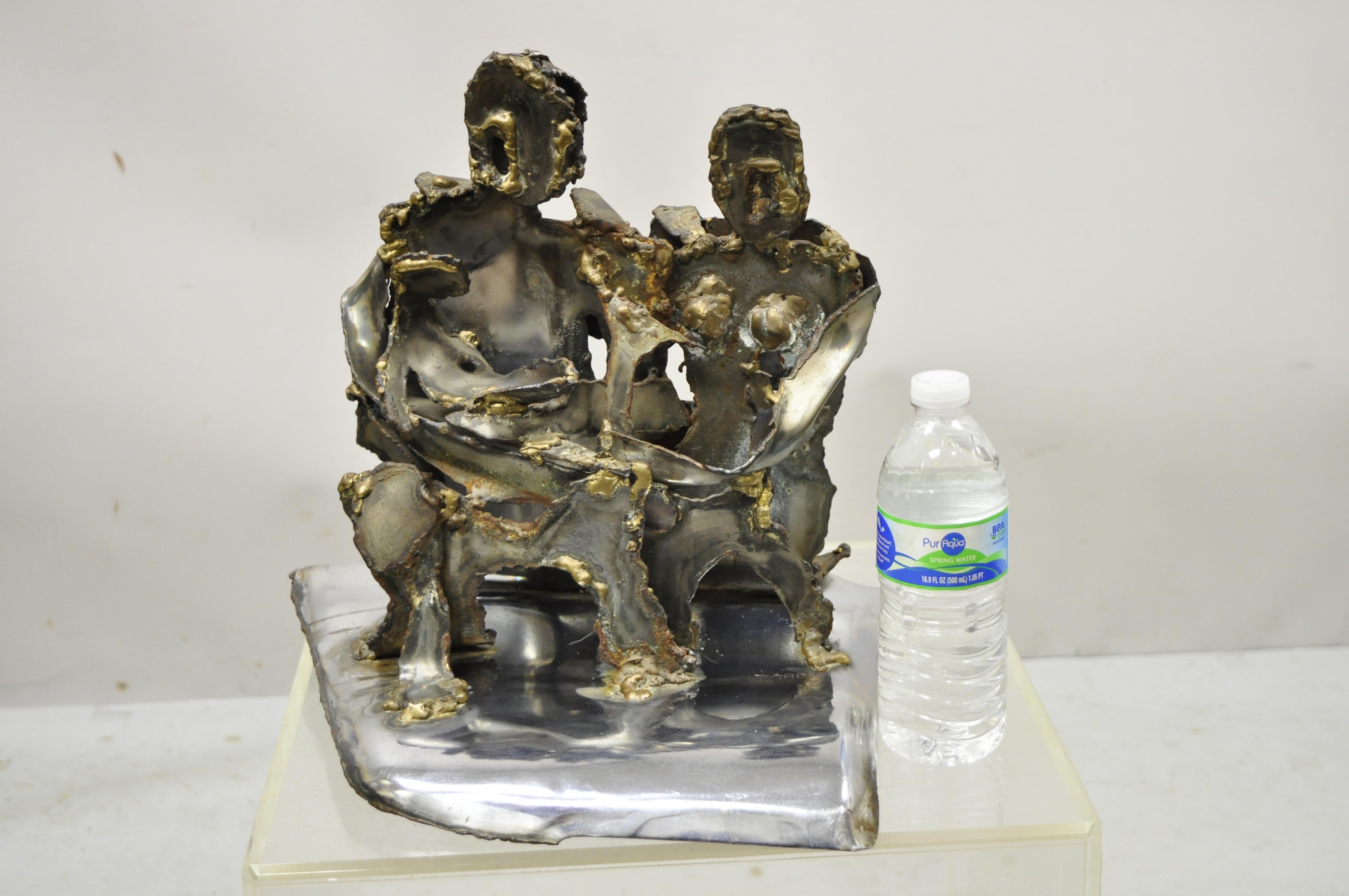 Brutalistische Mid-Century-Familien-Tisch-Skulptur aus Stahl und Metall, signiert Hardy, Vintage im Zustand „Gut“ im Angebot in Philadelphia, PA