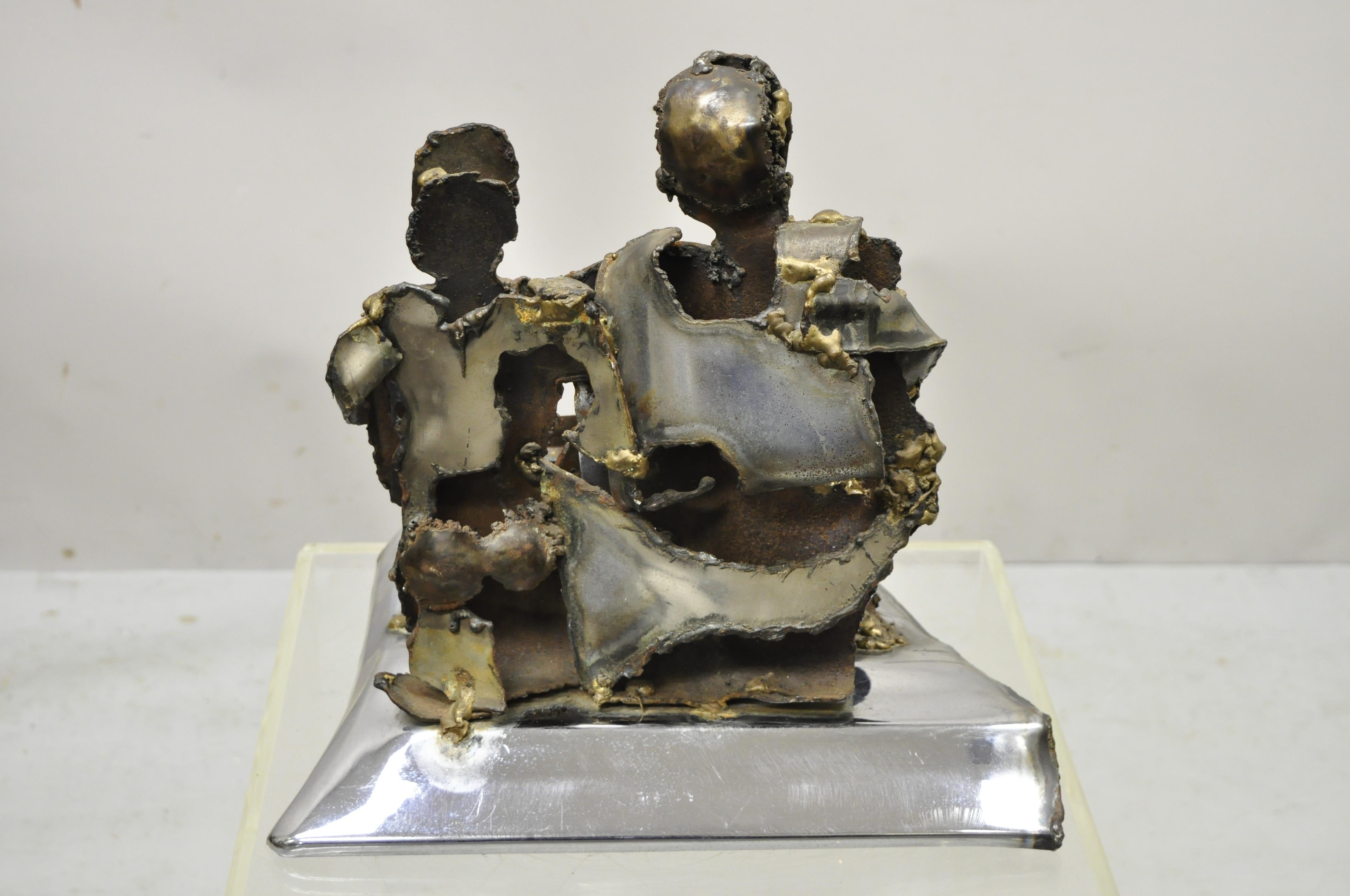Brutalistische Mid-Century-Familien-Tisch-Skulptur aus Stahl und Metall, signiert Hardy, Vintage im Angebot 2