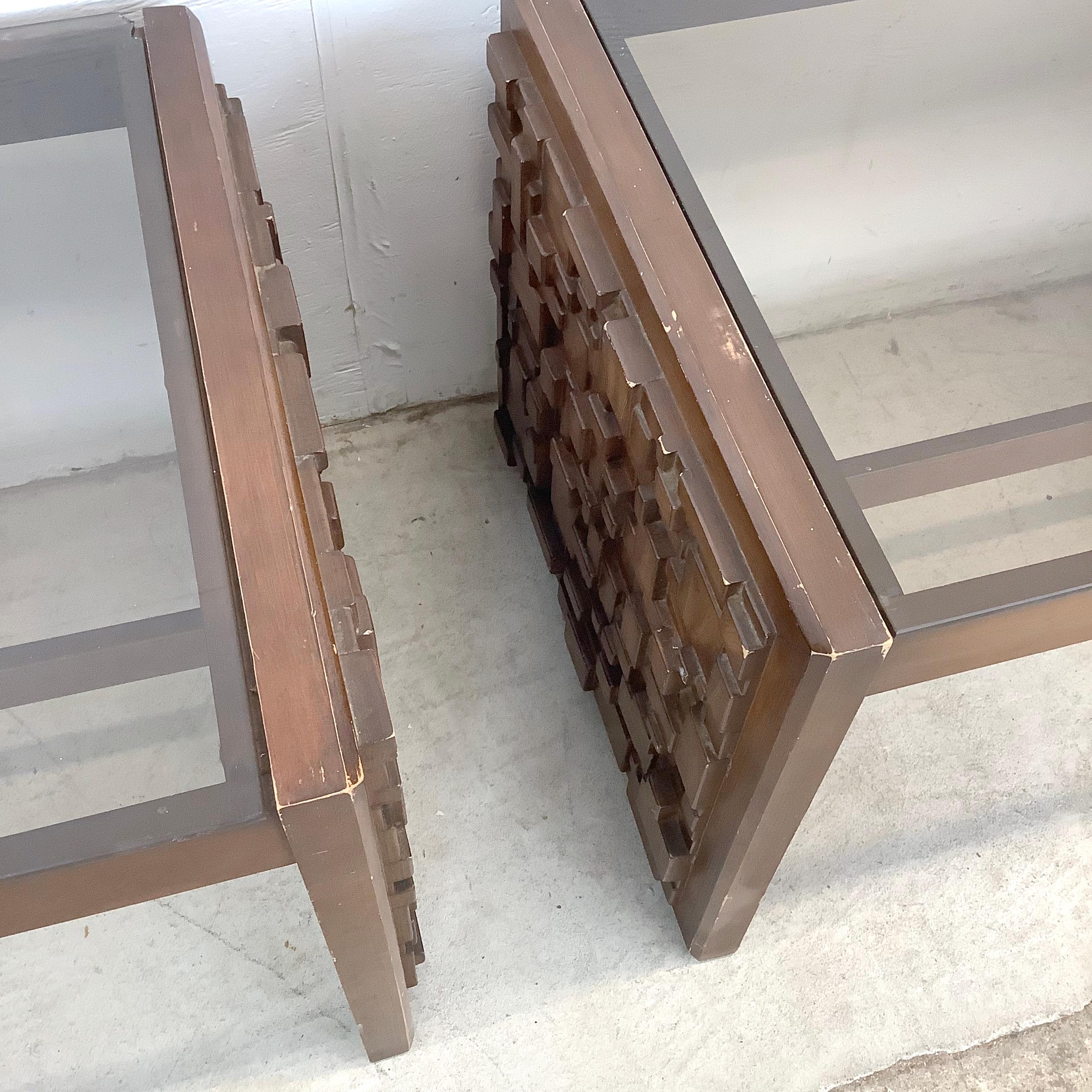 Vintage Brutalist Modern End Tables For Sale 3