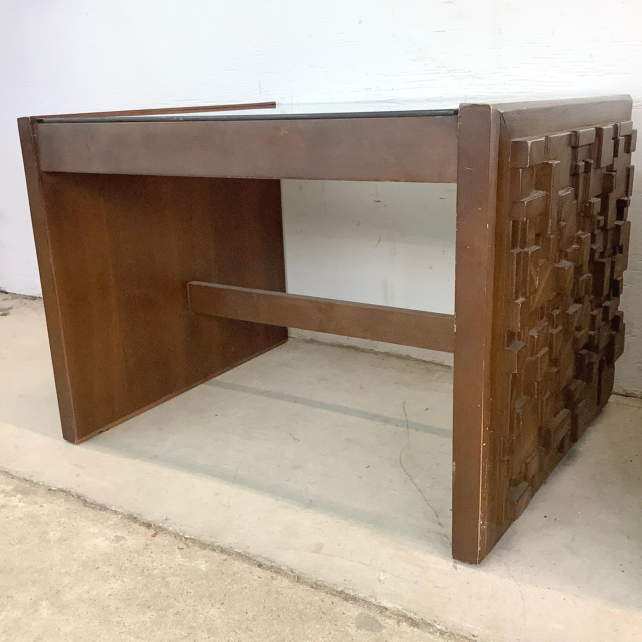Vintage Brutalist Modern End Tables For Sale 9