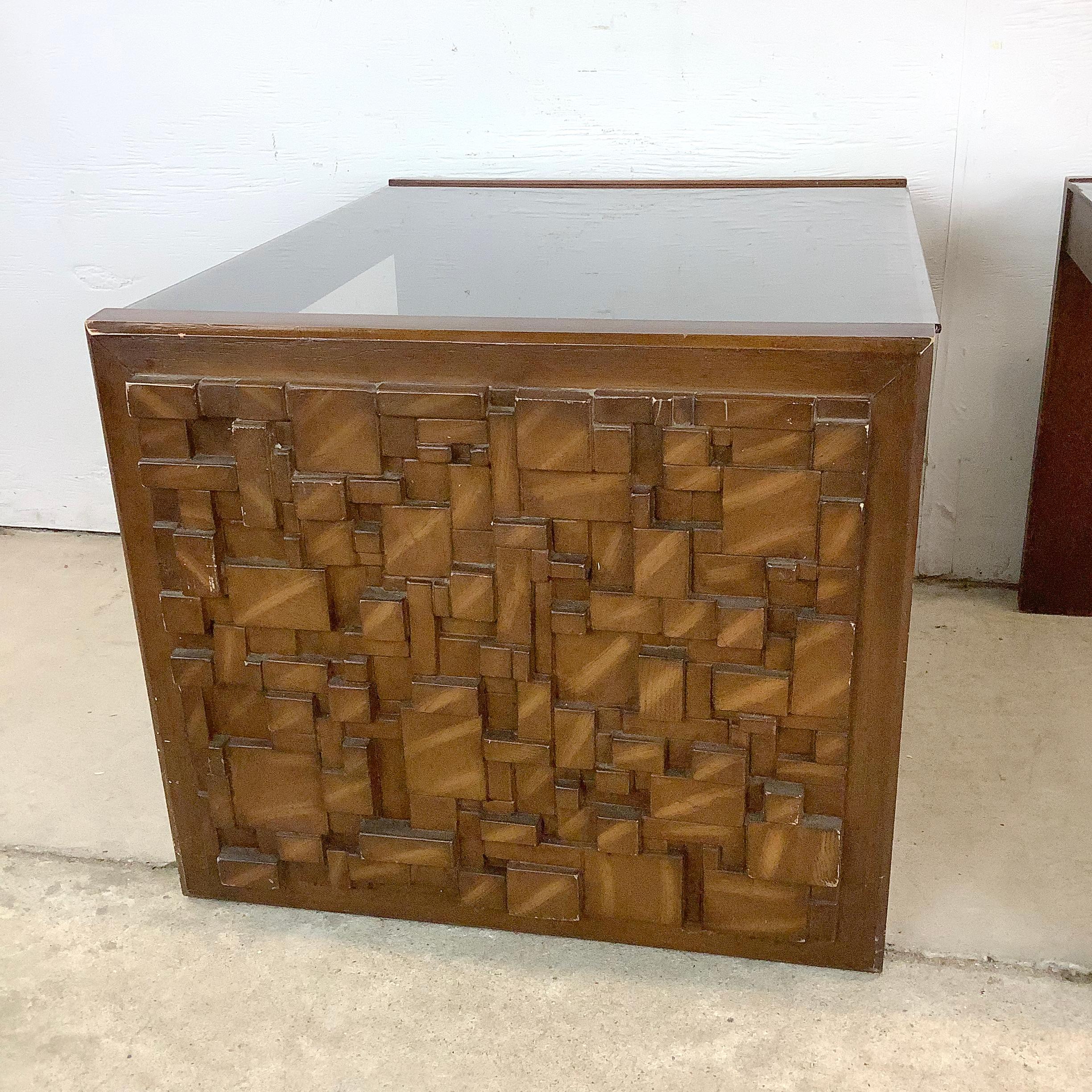 Vintage Brutalist Modern End Tables For Sale 11