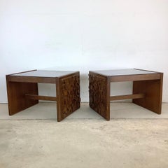Vintage Brutalist Modern End Tables