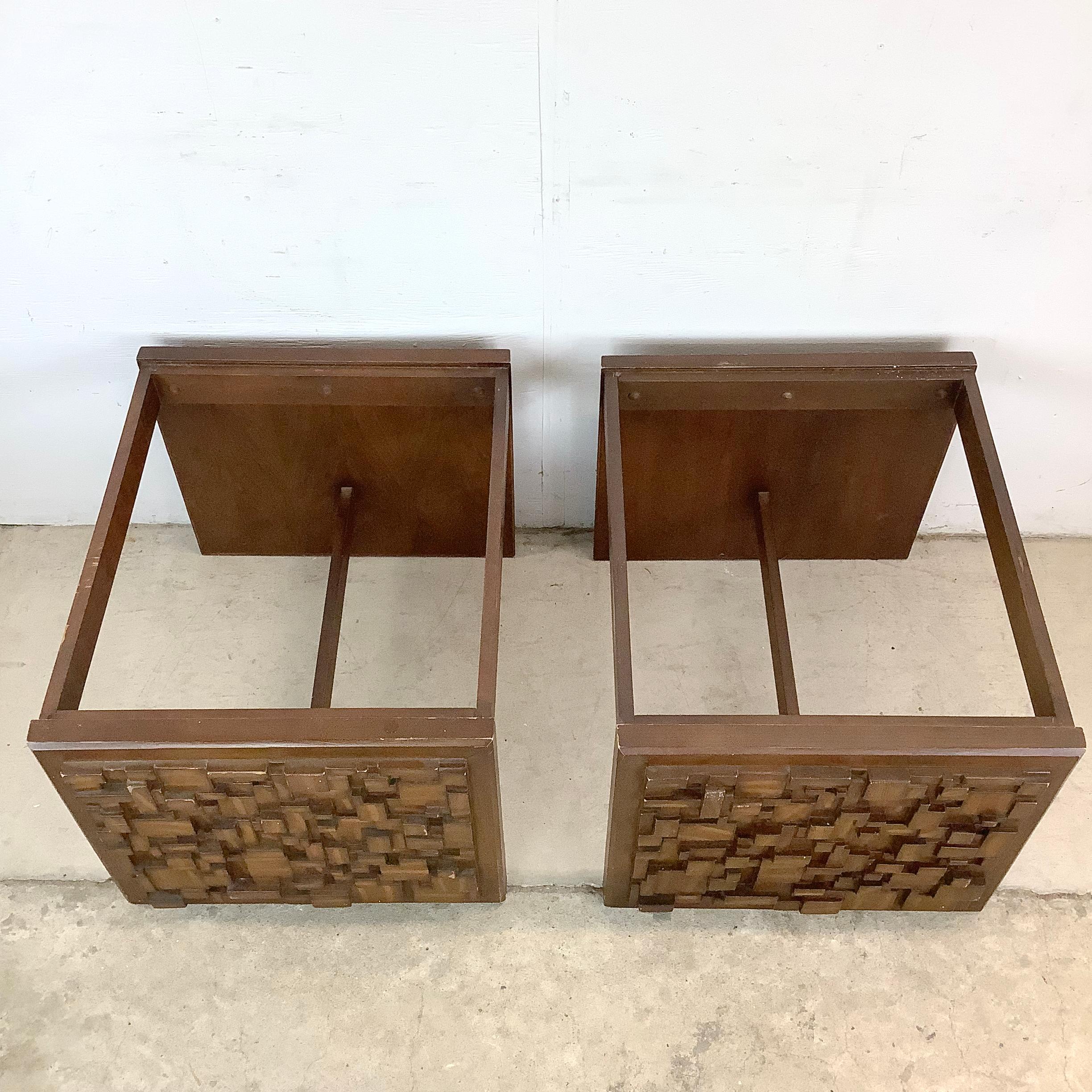 20th Century Vintage Brutalist Modern End Tables For Sale