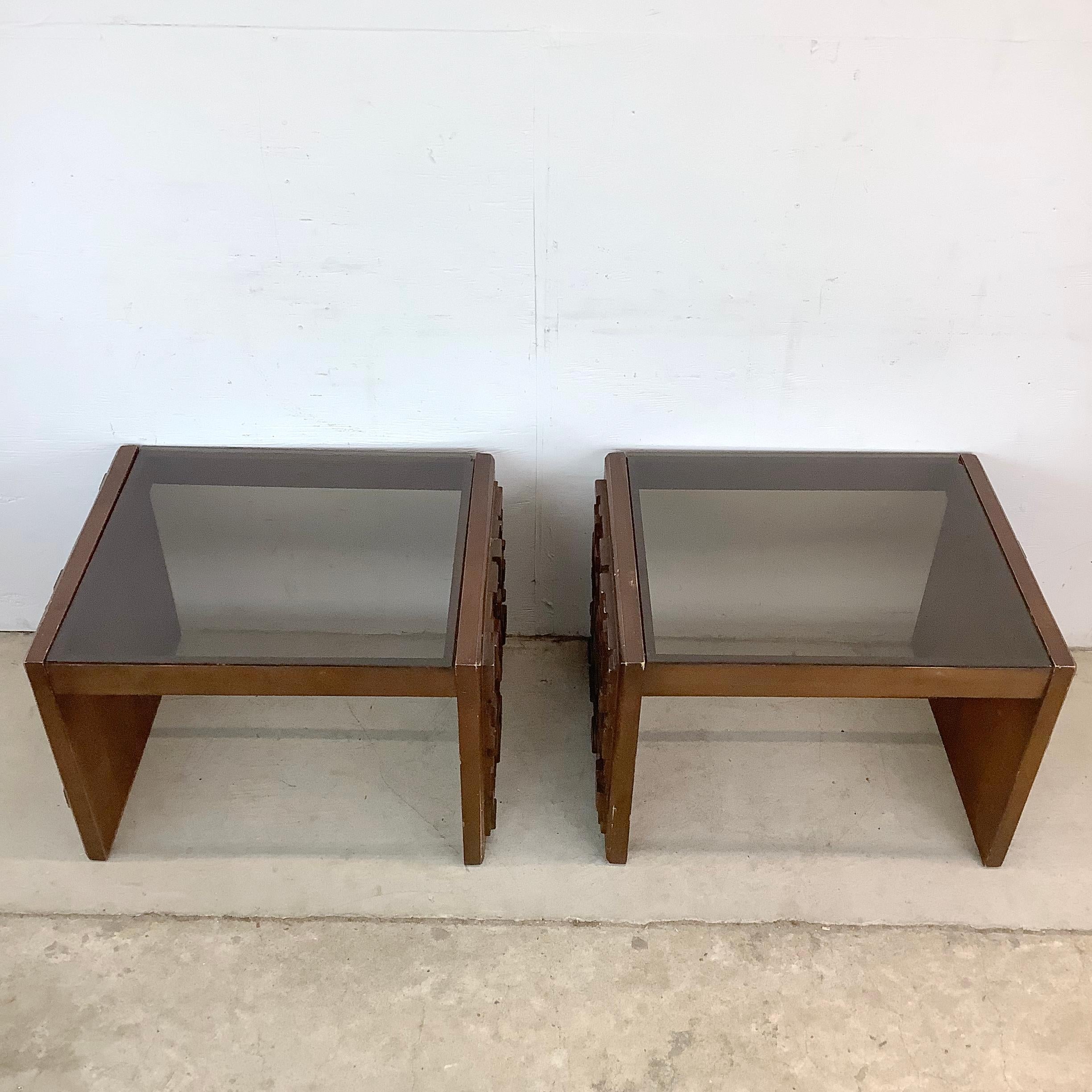 Vintage Brutalist Modern End Tables For Sale 1