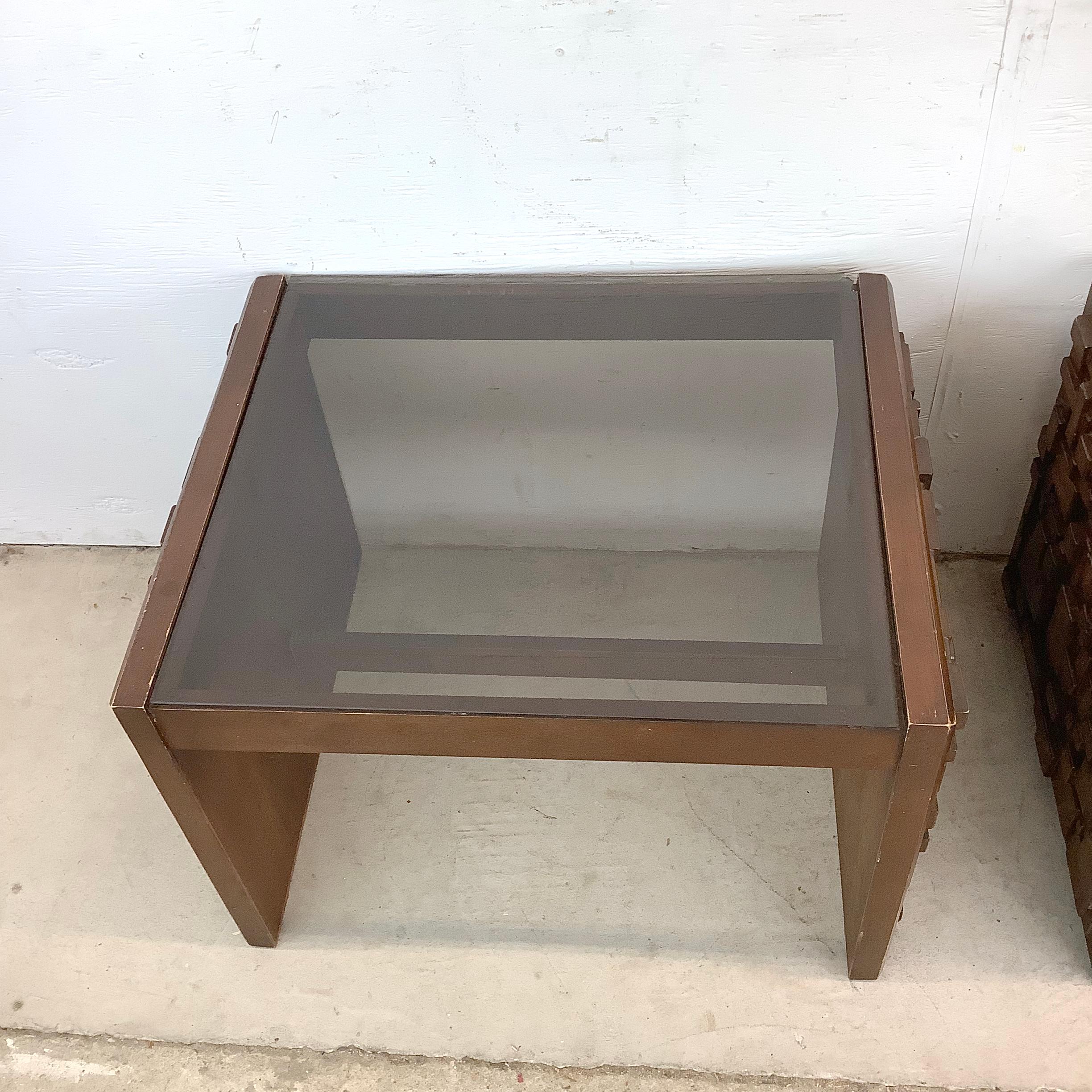 Vintage Brutalist Modern End Tables For Sale 2
