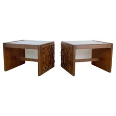 Vintage Brutalist Modern End Tables