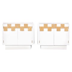 Brutalistische Mosaik-Nachttische von Lane Furniture