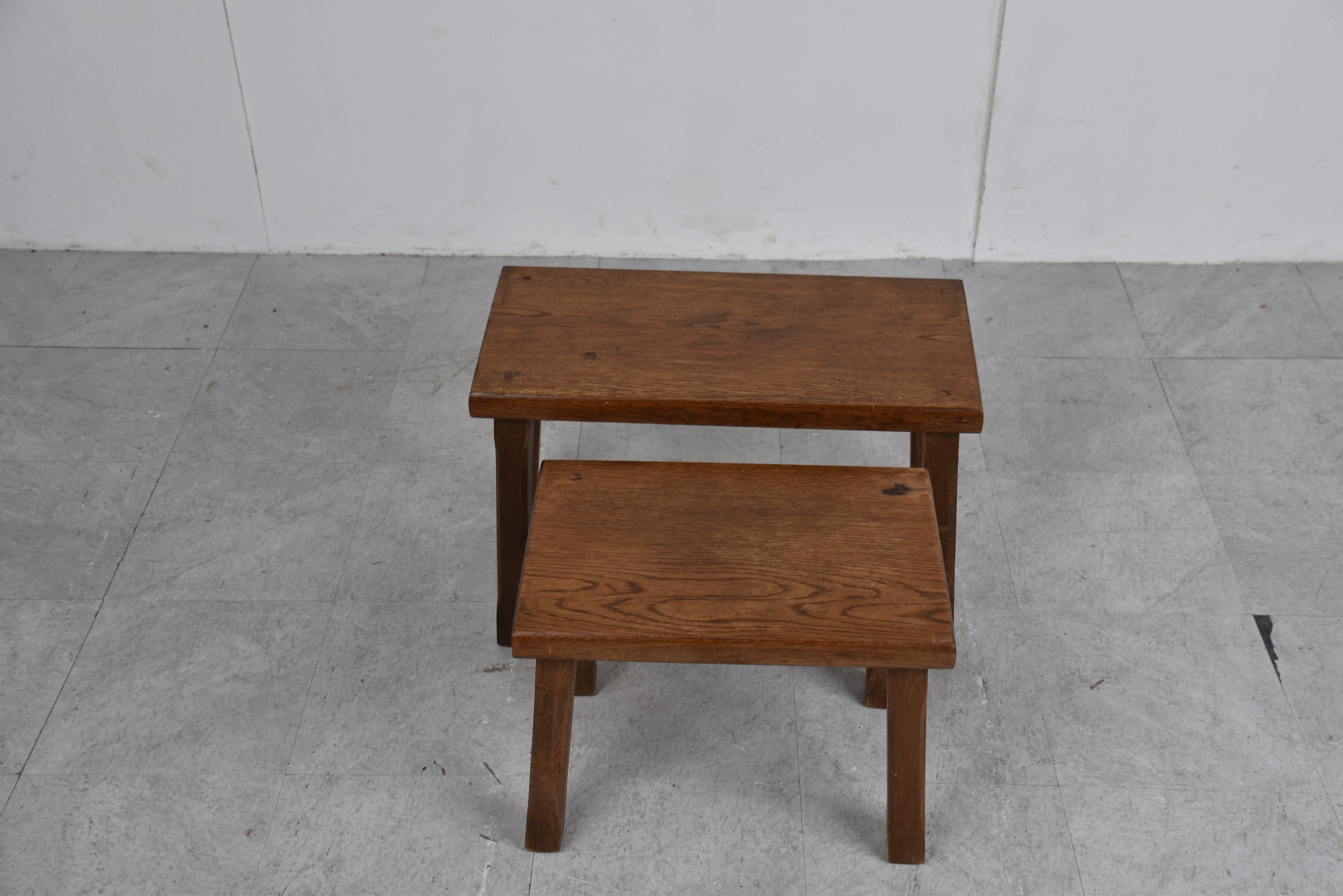 Vintage brutalist nesting tables, 1960s For Sale 3