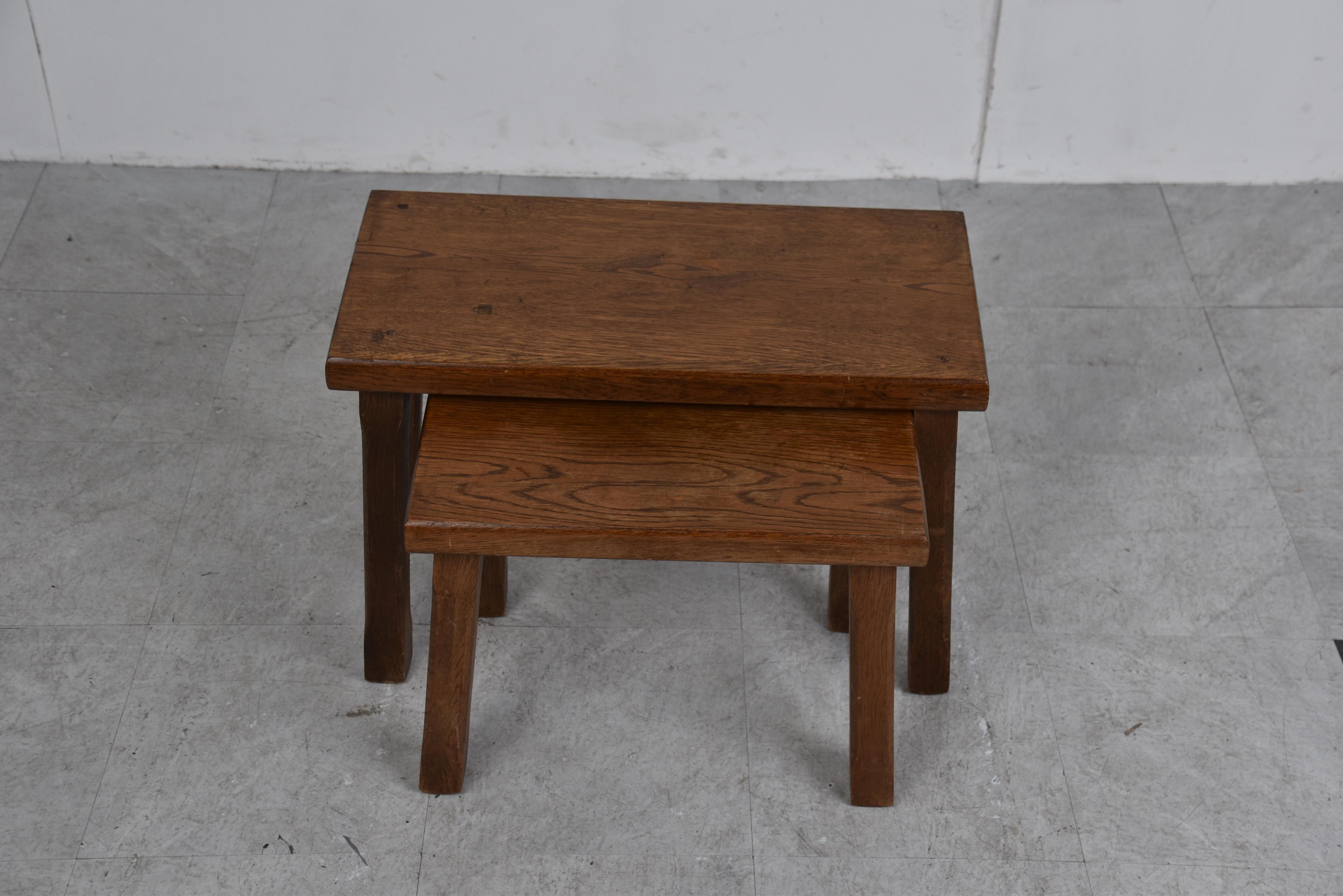 Mid-20th Century Vintage brutalist nesting tables, 1960s  For Sale