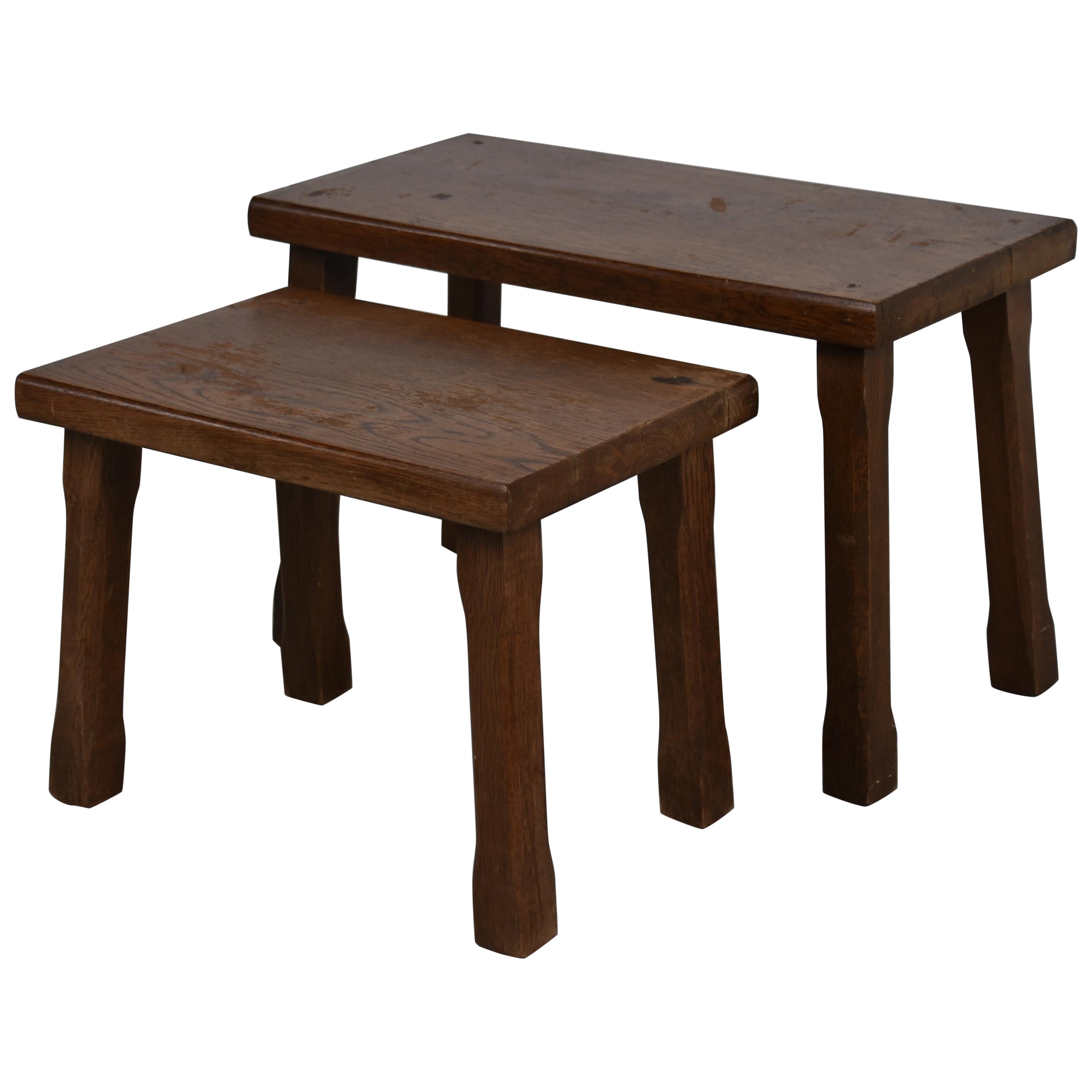 Tables gigognes brutalistes vintage, années 1960