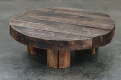 Vintage-Couchtisch im brutalistischen Stil aus Eiche, aus Frankreich, um 1960