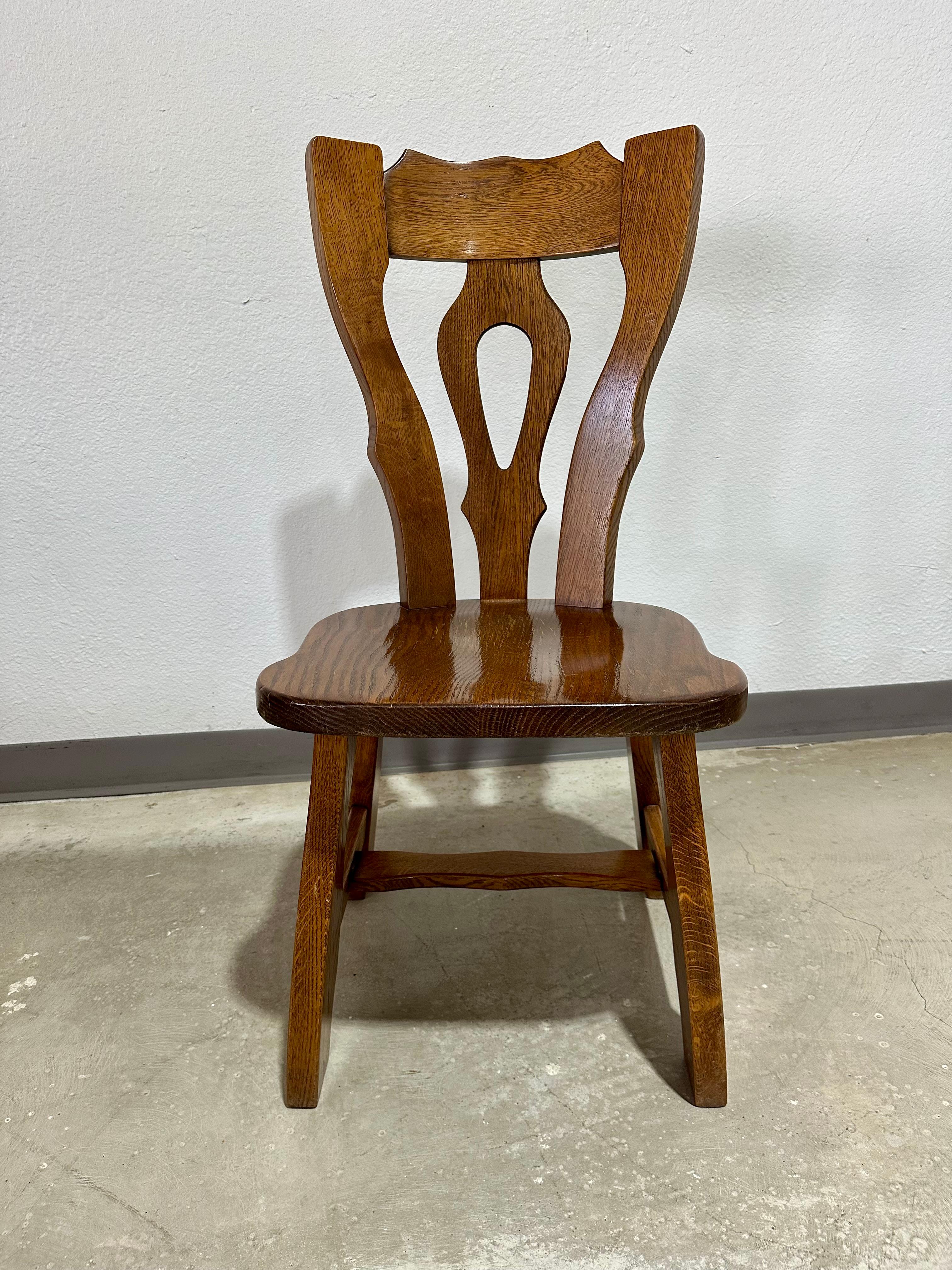 Set da pranzo brutalista d'epoca in Oak, con tavolo allungabile e 6 sedie in vendita 5