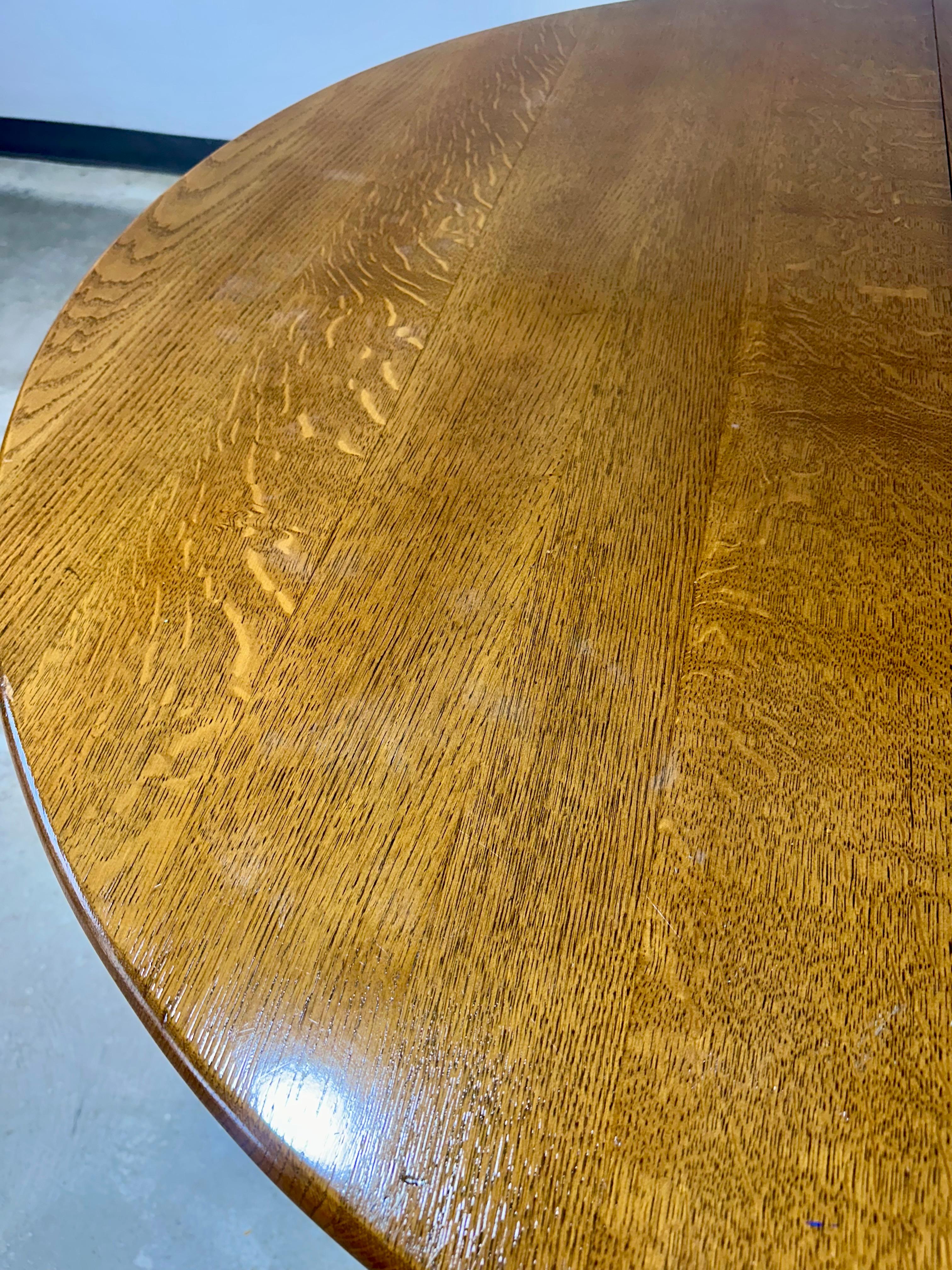 Set da pranzo brutalista d'epoca in Oak, con tavolo allungabile e 6 sedie in vendita 9