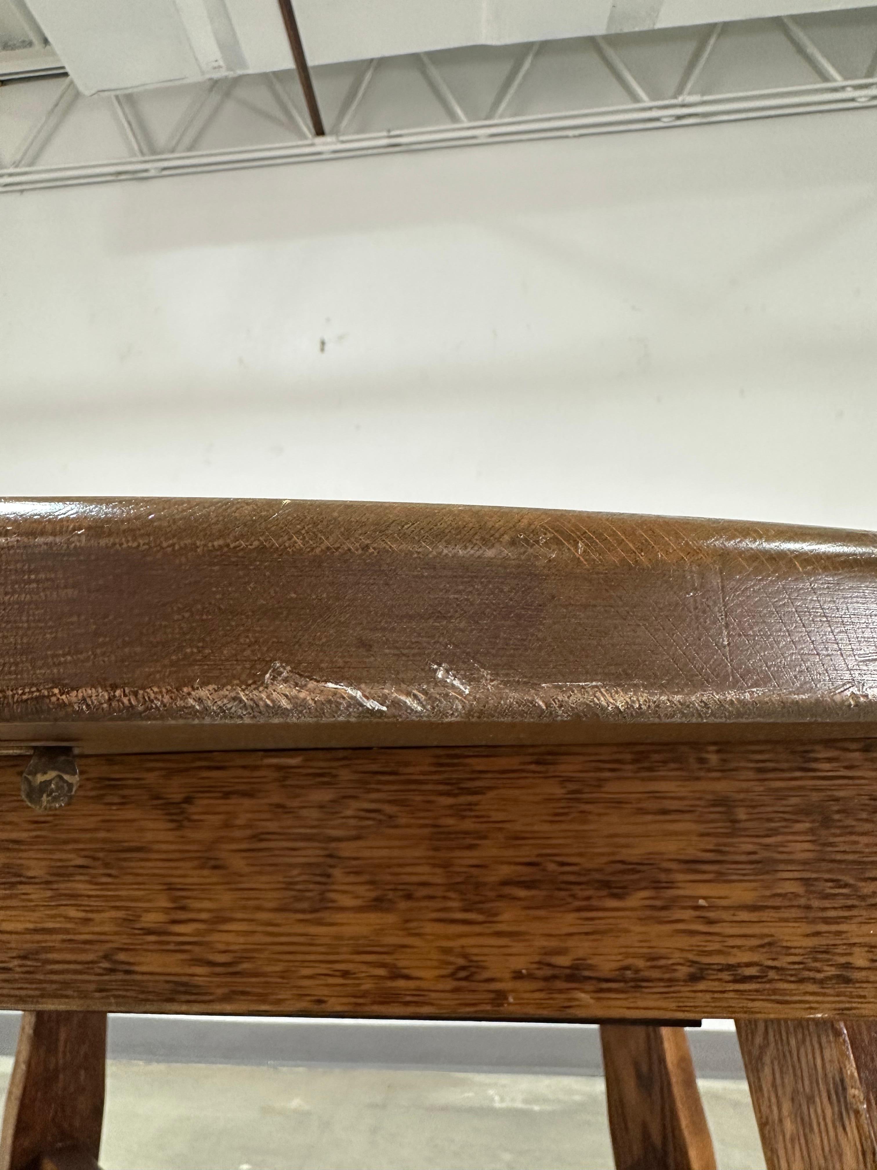 Set da pranzo brutalista d'epoca in Oak, con tavolo allungabile e 6 sedie in vendita 11