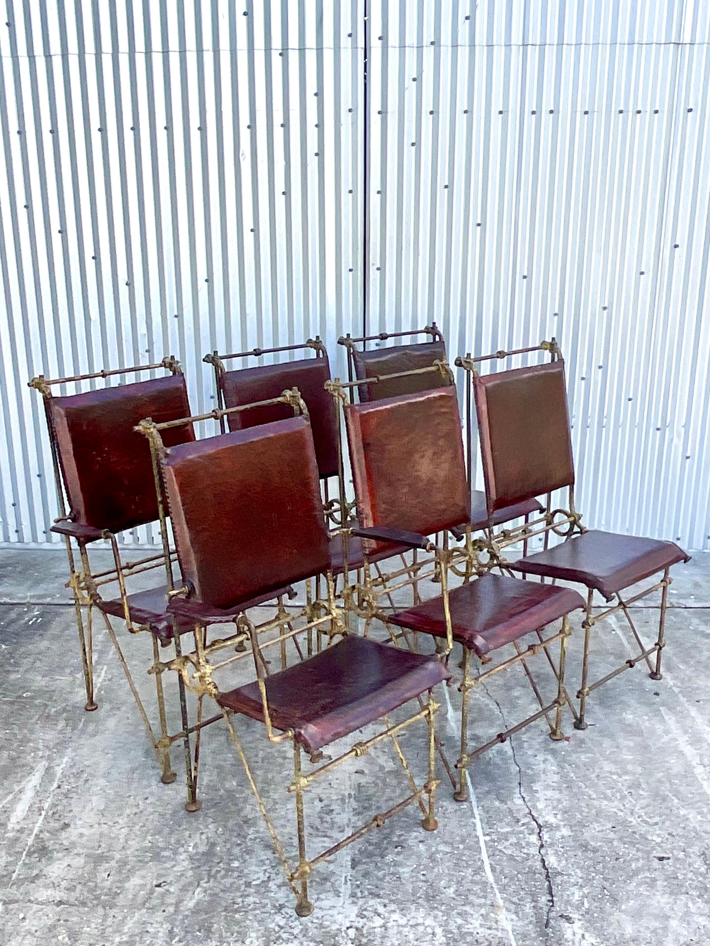 Vintage Brutalist Sculpted Rebar Dining Chairs in the Manner of Ileana Goor 3