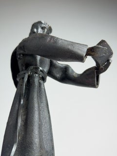 Vintage Brutalist sculpture "Monk With The Book" by Salvino Marsura, Italy 1970s