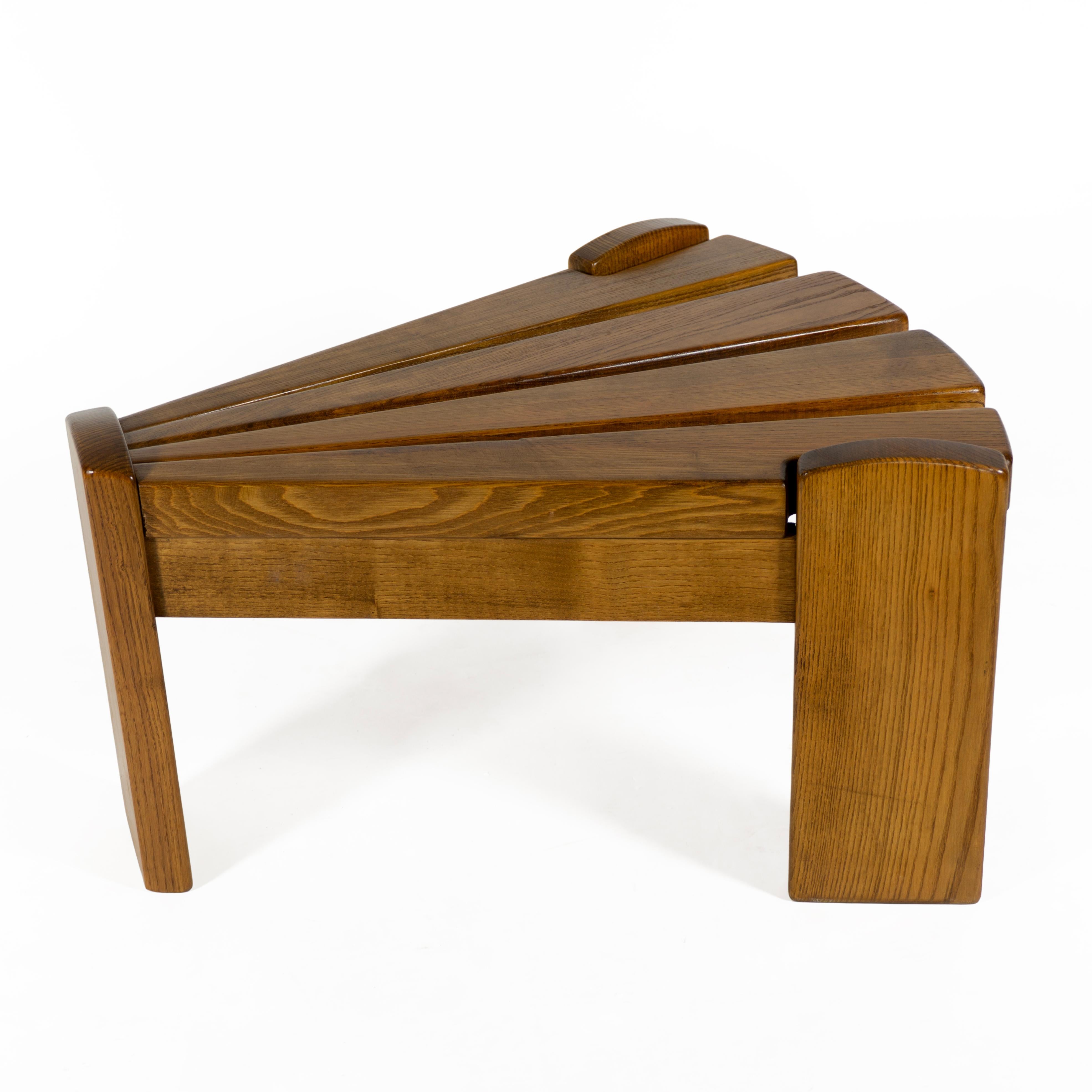 Vintage Brutalist Set of 3 Oak Fireplace Lounge Chair & Table Dittmann for AWA For Sale 8