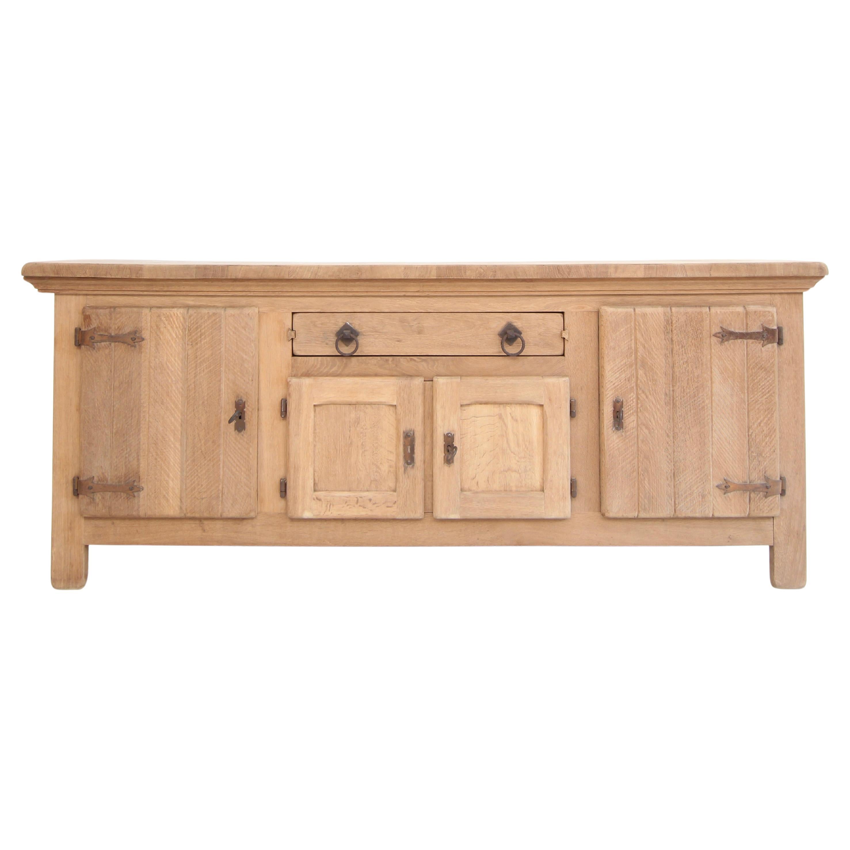 Vintage Brutalist Sideboard made of Oak