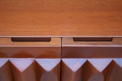 Vintage Brutalist Sideboard with Sculptural Door Panels, Belgium, 1970s