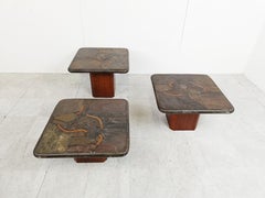 Vintage Brutalist Slate Stone Nesting in the Style of Kingma, 1970s