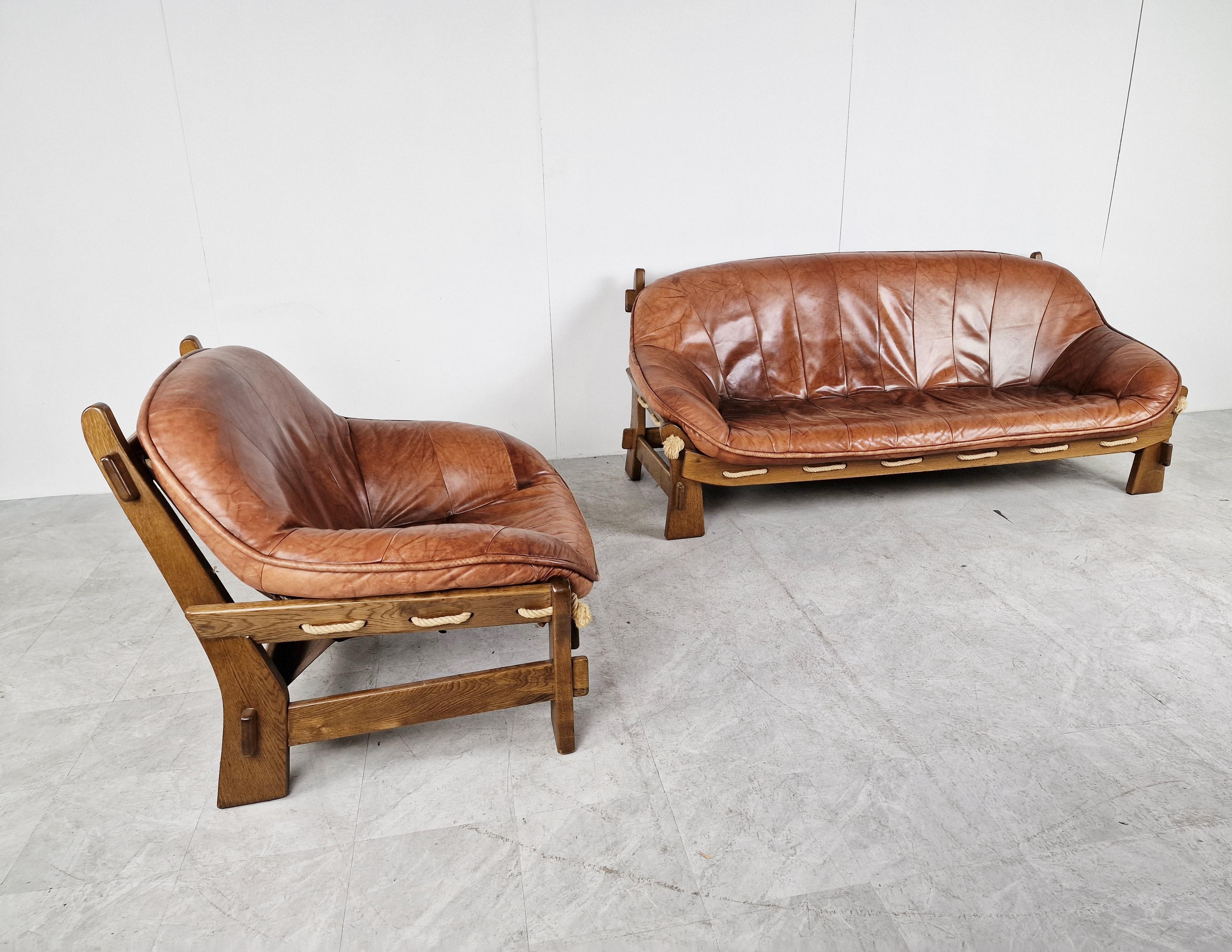 Vintage Brutalist Sofa Set, 1960s In Good Condition In HEVERLEE, BE