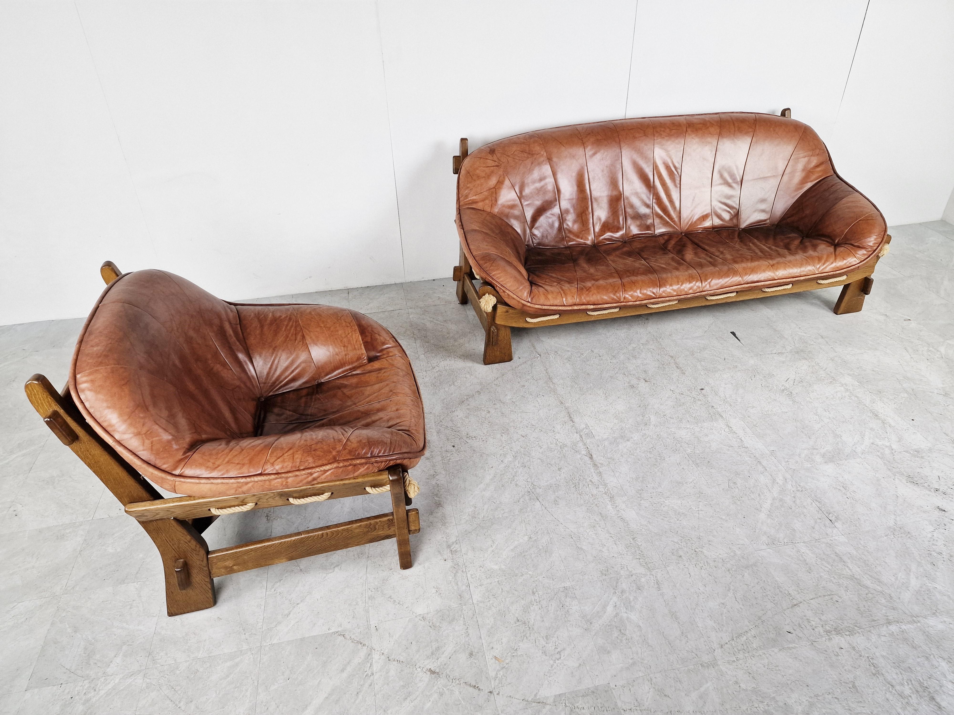 Mid-20th Century Vintage Brutalist Sofa Set, 1960s