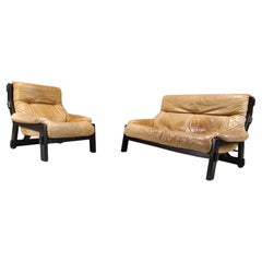 Vintage brutalist sofa set, 1960s